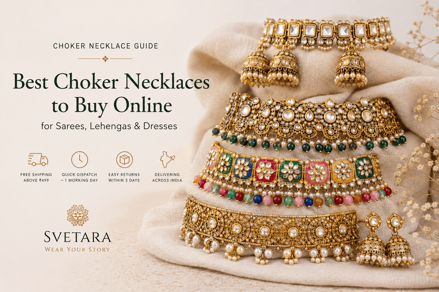 Best Choker Necklaces to Buy Online for Sarees, Lehengas & Dresses